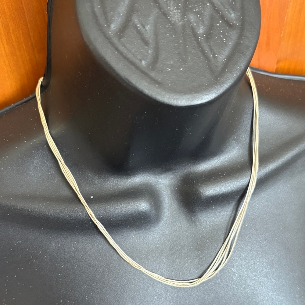 Rising Sun watermark 925 Navajo Liquid Silver Necklace  5 Strand
